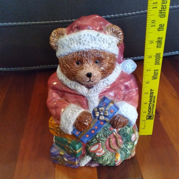 bazaars Holiday Christmas Cookie Jar Santa Bear Poshmark